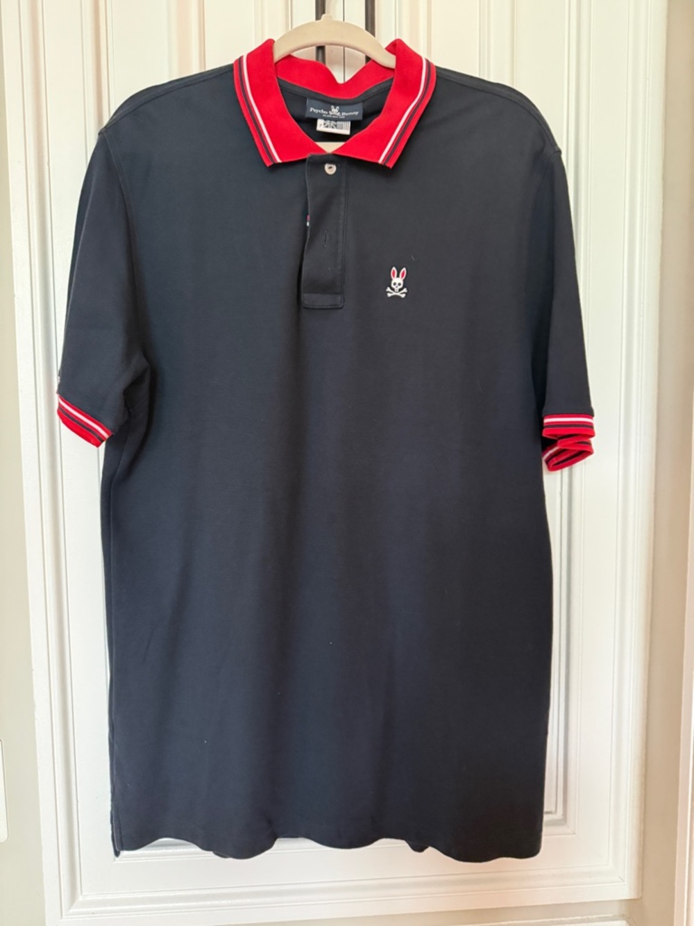 Psycho Bunny Black Polo with Red Trim